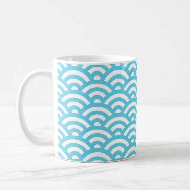 Mug Vagues texture bleu marine (Gauche)
