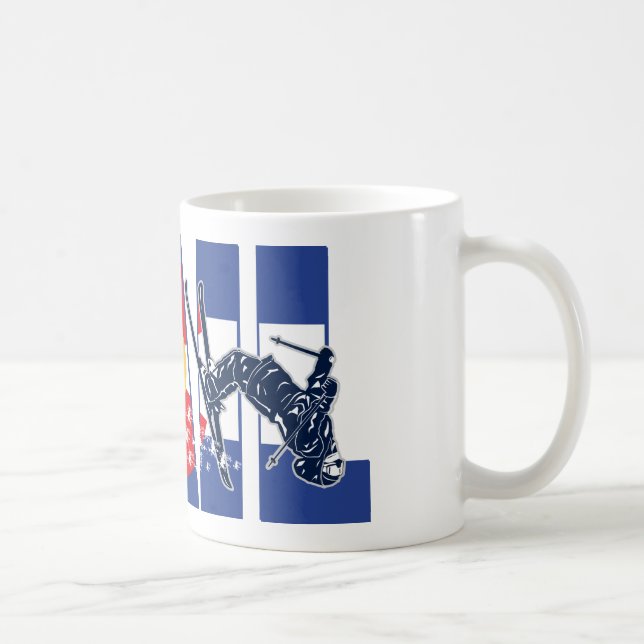 Mug Vail avec drapeau du Colorado et skieur (Droite)