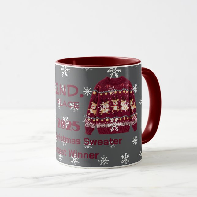 Mug Vainqueur 2ème place du concours de Pull de Noël T (Devant droit)