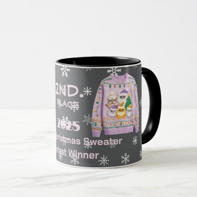 Mug Vainqueur 2ème place du concours de Pull de Noël T (Devant droit)