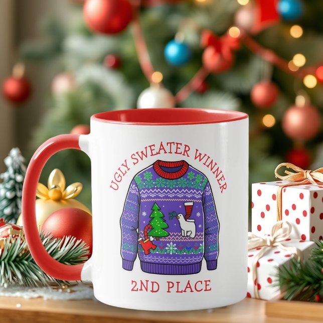Mug Vainqueur de la deuxième place du pull moche de No (Créateur téléchargé)