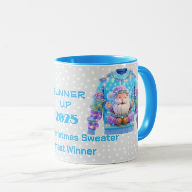 Mug Vainqueur du concours du deuxième du pull de Noël  (Devant droit)