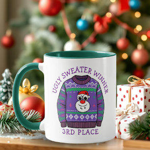 Mug Vainqueur du T-shirt Moche de Troisième Place Noël