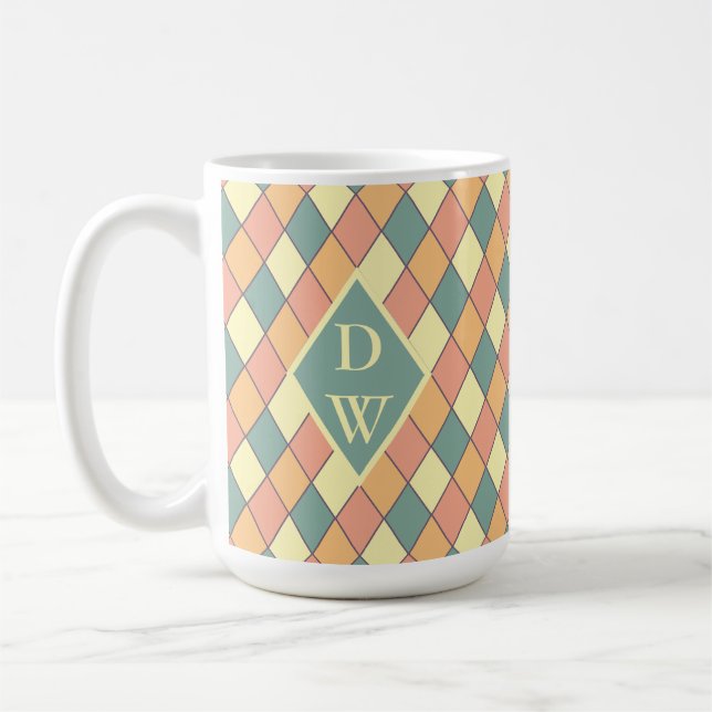 Mug Vaisselle à boire Rétro Harlequin Diamant Monogram (Gauche)