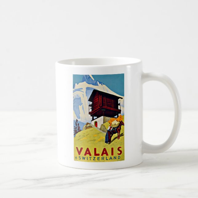 Mug Valais Suisse Vintage voyage Belle (Droite)