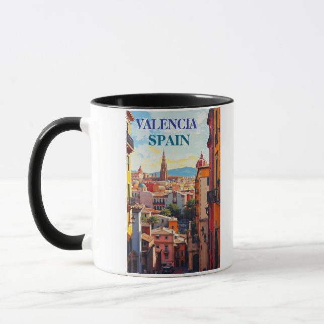 Mug Valence Espagne Voyage Art Vintage (Gauche)