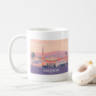 Mug Valencia Espagne Vielle ville Pastel Voyage