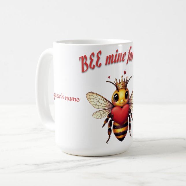 Mug Valentin drôle de jeu de mots abeille  (Devant gauche)