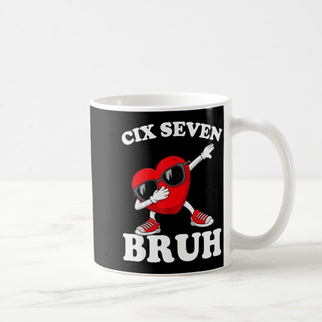 Mug Valentin Drôle Six Sept Bruh Mème 67 Cœur Amour  (Droite)