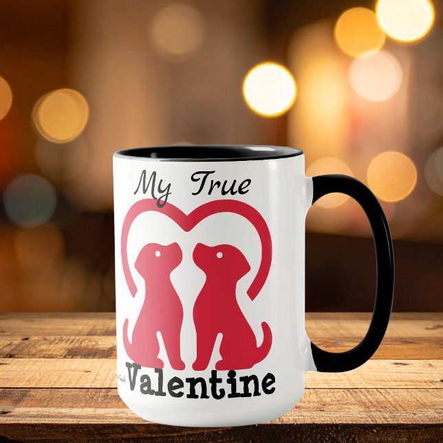 Mug VALENTIN Personnalisé Rouge pour animaux de compag (personalize)