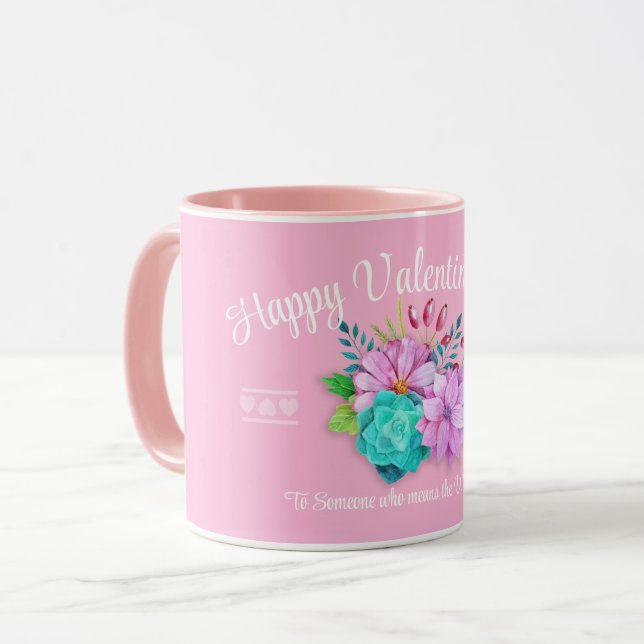 Mug valentin rose mignon (Devant gauche)