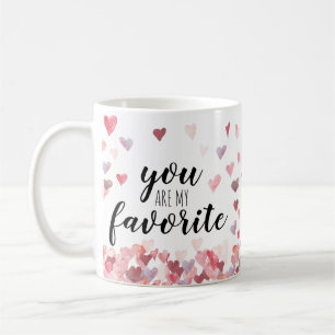Mug Valentine Aquarelle Coeurs Vous Êtes Mon Favori