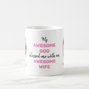 Mug Valentine AWESOME DIEU AWESOME WIFE Photo