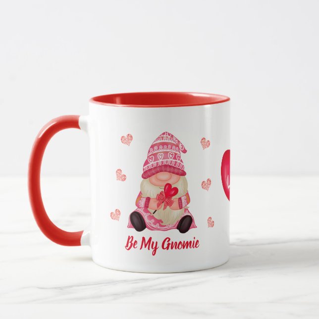 Mug Valentine Be My Gnomie Pink Gnome Coeurs de Partie (Gauche)