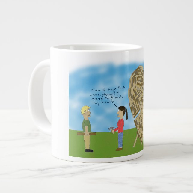 Mug Valentine en bois (Devant gauche)