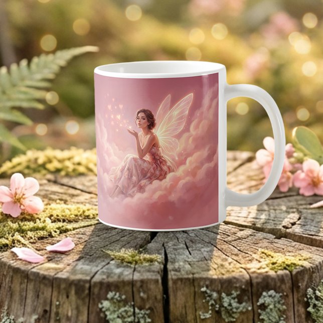 Mug Valentine Fairy on Pink Clouds Fantasy Art (Créateur téléchargé)