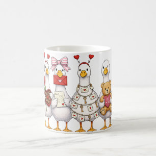 Mug Valentine Goose , Coquette Rose Valentine Goose