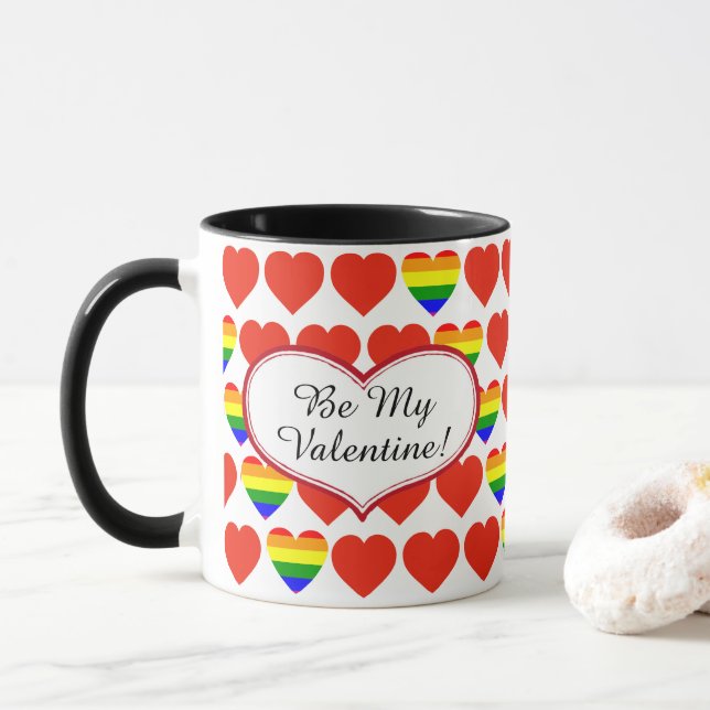 Mug Valentine Hearts (Avec donut)