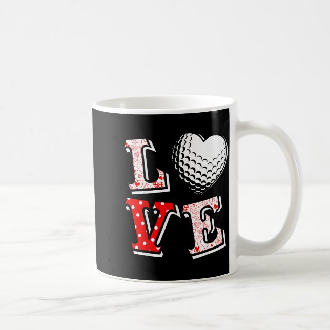 Mug Valentine Love Golf Heart Valentine Day Women Men  (Droite)