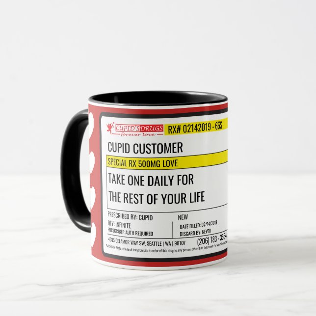 Mug Valentine Love Prescription de Dr. Cupid's (Devant gauche)
