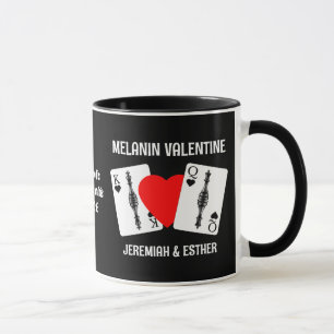 Mug Valentine MELANIN QUEEN KING CARTES DE JEU Couples