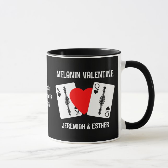 Mug Valentine MELANIN QUEEN KING CARTES DE JEU Couples (Droite)