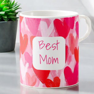 Mug Valentine Multi Hearts Motif Rose Meilleur Amour M