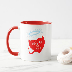 Mug Valentine Naughty Mais Nice Diable Angel Coeur
