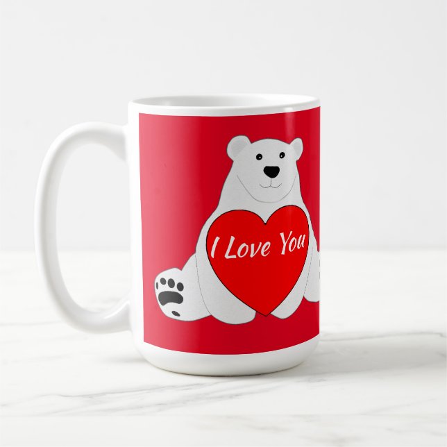 Mug Valentine Ours Tenant Un Coeur (Gauche)