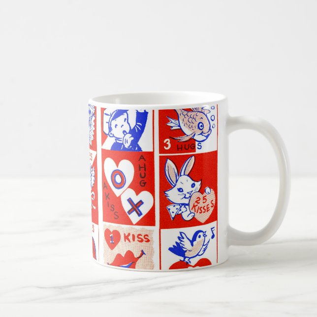 Mug Valentine Retro Love Hugs Motif (Droite)