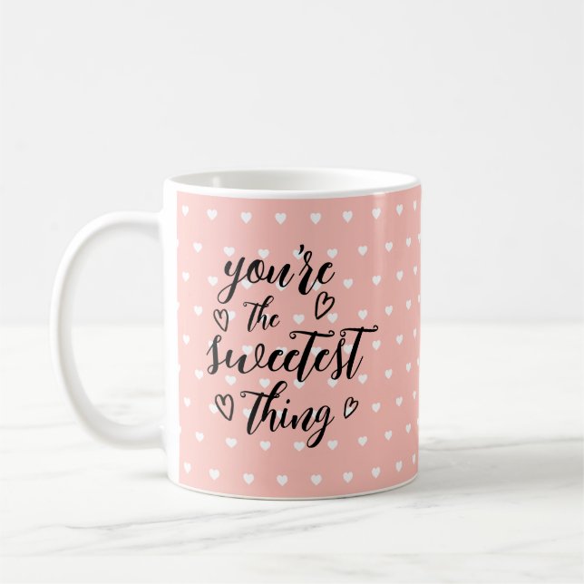 Mug Valentine Vous êtes le Coeur le plus doux rose (Gauche)