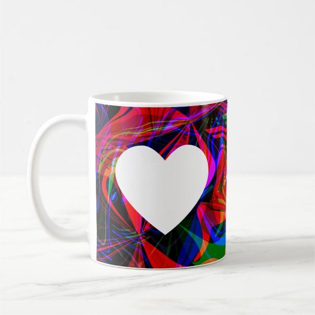 Mug Valentines Abstrait Psychédélique Coloré Rouge (Gauche)