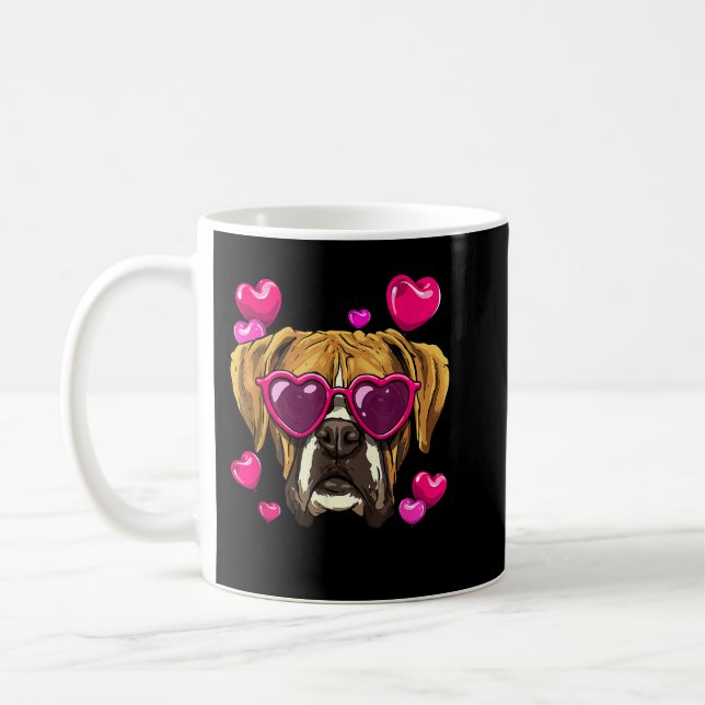 Mug Valentines Boxer Boxer Chien Face Coeur Boxer L (Gauche)
