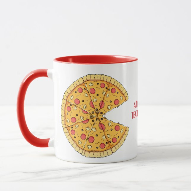 Mug Valentines Couples Assortis Garçon Pizza Mignon (Gauche)