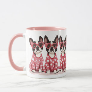 Mug Valentines Day Boston Terrier Dogs