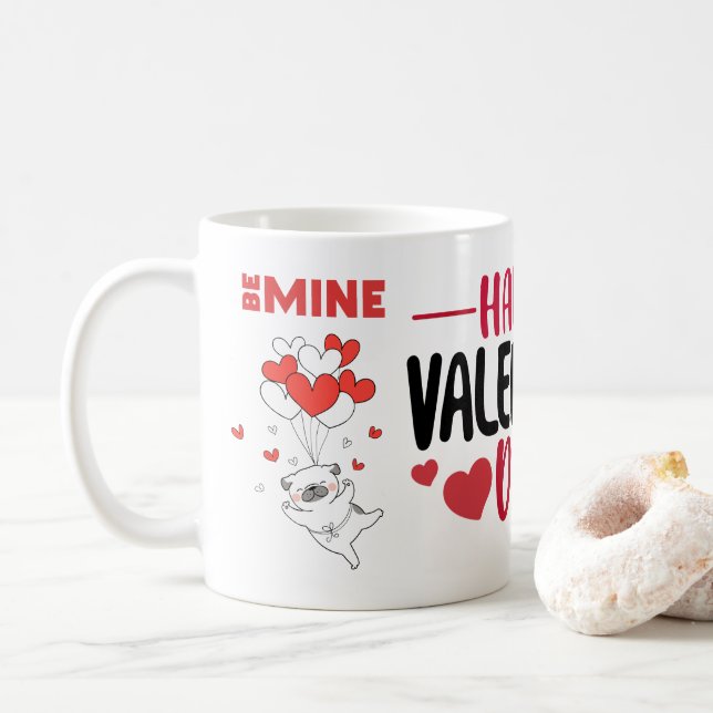 Mug Valentine's Day DogLove Heart (Avec donut)