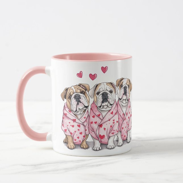 Mug Valentines Day English Bulldog (Gauche)
