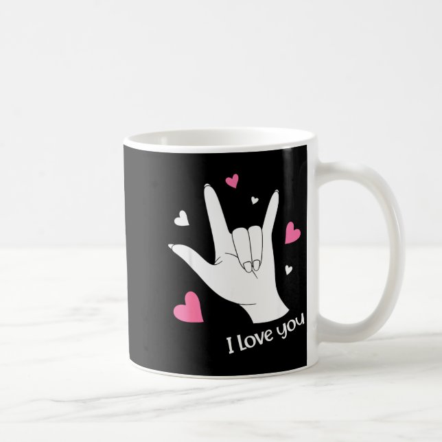 Mug Valentines Day I Love You Hand Sign Language Asl H (Droite)