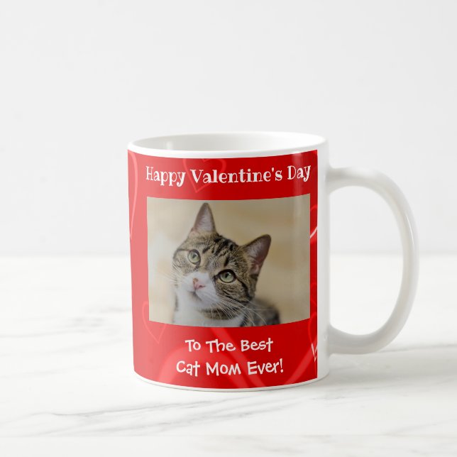 Mug Valentines Day Meilleur Chat Maman Meilleure Photo (Droite)