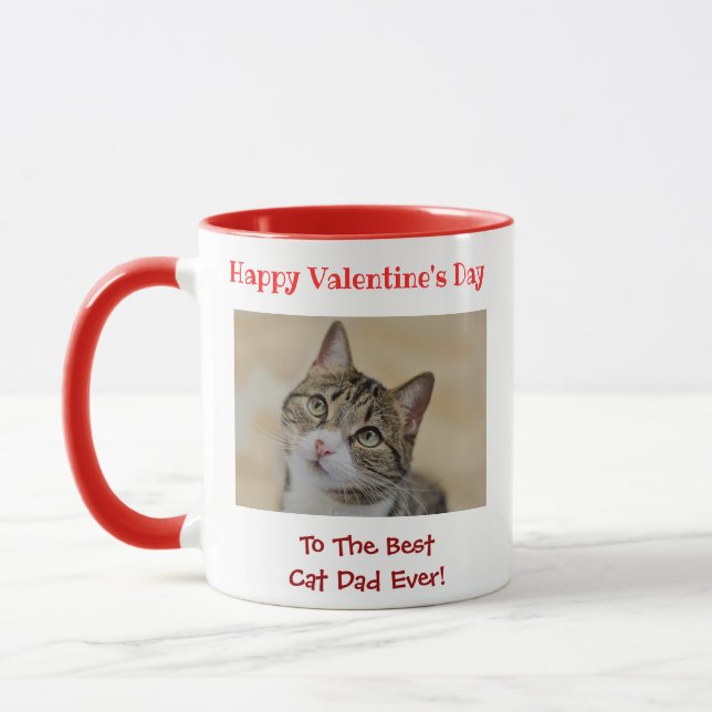 Mug Valentines Day Meilleur Chat Papa Jamais mignonne  (Gauche)