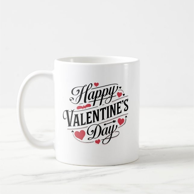 Mug valentines jour amour romantique citations typogra (Gauche)