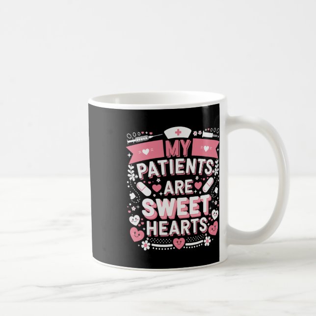 Mug Valentines Jour Coeurs sucrés Infirmière Amour Mon (Droite)