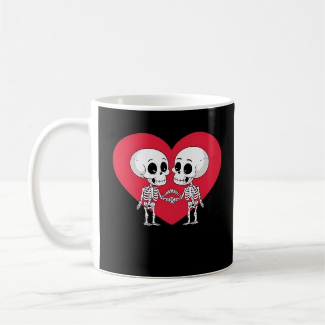 Mug Valentines Jour Drôle Skeleton Coeur main (Gauche)