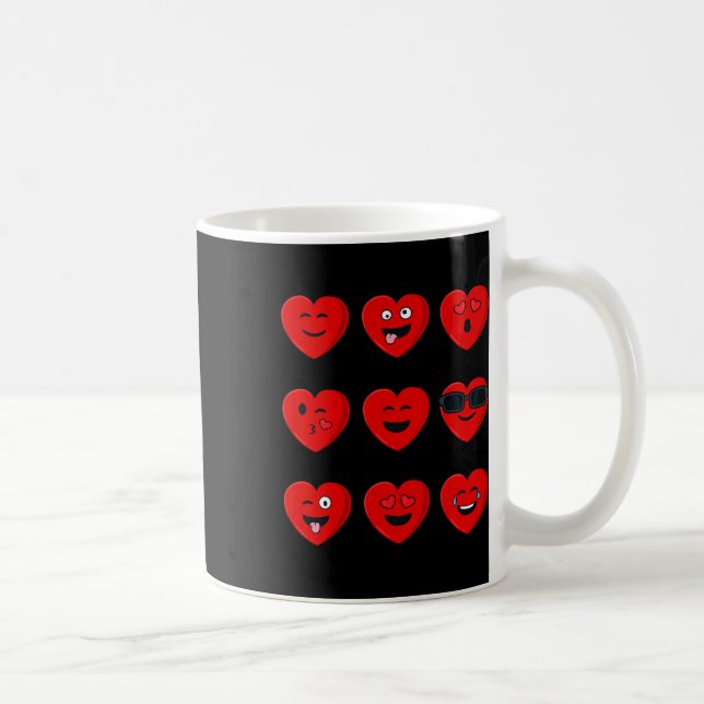 Mug Valentines Jour Silly Visages Coeurs Amusants Garç (Droite)