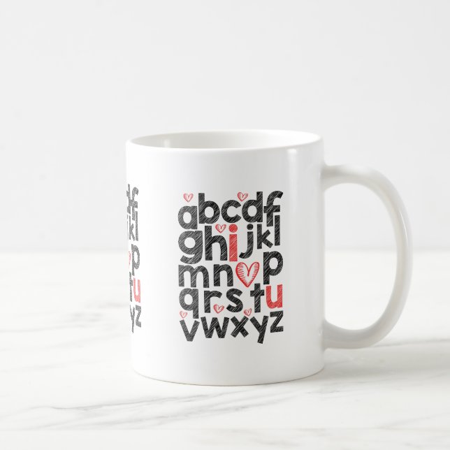 Mug Valentines Jour Typographie Design pour enseignant (Droite)