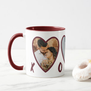 Mug Valentines modernes Coeurs rouges Photo Collage Mu