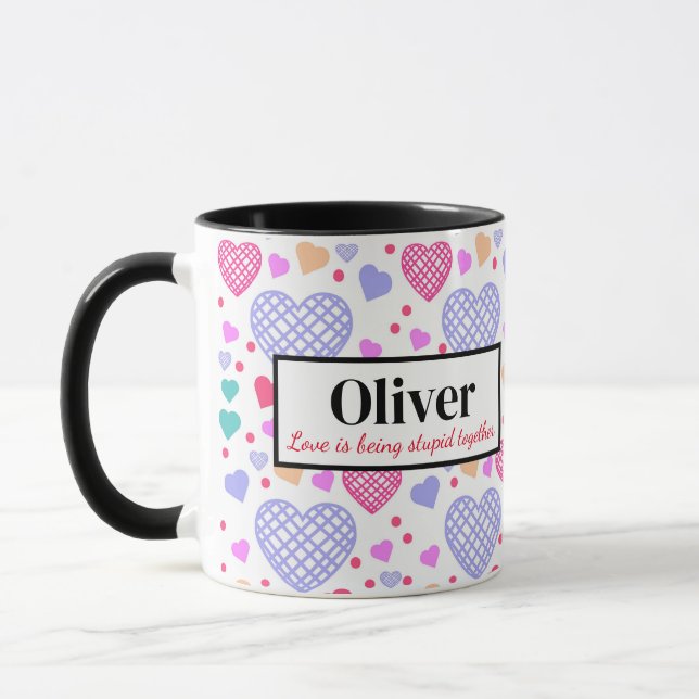 Mug Valentines Personnalisées L'Amour Est Être Ensembl (Gauche)