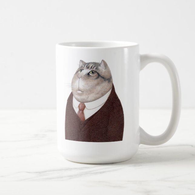 Mug VALET CAT grande boue blanche (Droite)
