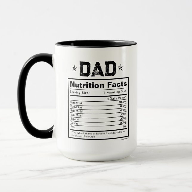 Mug Valeur nutritive Pour Daddy Père Cadeau (Gauche)