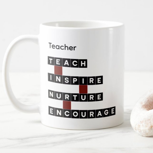 Mug Valeurs de nom personnalisées pour enseignant Carr (Créateur téléchargé)